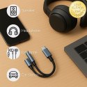 Qoltec Adapter przejściówka 2w1 USB-C | USB-C | Jack 3.5mm | PD 15W | 10cm | Aluminium