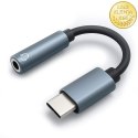 Qoltec Adapter przejściówka USB-C | Jack 3.5mm | 10cm | Aluminium