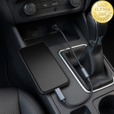 Qoltec Adapter przejściówka USB-C | Jack 3.5mm | 10cm | Aluminium