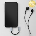 Qoltec Adapter przejściówka USB-C | Jack 3.5mm | 10cm | Aluminium