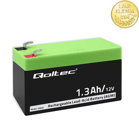 Qoltec Akumulator AGM | 12V | 1.3Ah | Bezobsługowy | Wydajny | LongLife | do UPS, wagi, kasy