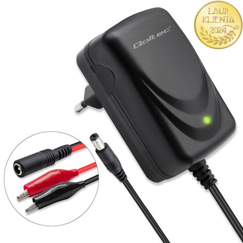 Qoltec Automatyczna ładowarka do akumulatora AGM GEL STD 6V | 1A | Prostownik z sygnalizatorem LED