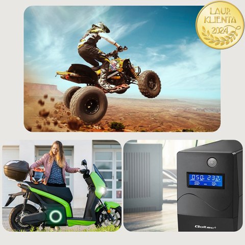 Qoltec Automatyczna ładowarka do akumulatora AGM GEL STD 6V | 1A | Prostownik z sygnalizatorem LED