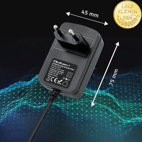 Qoltec Automatyczna ładowarka do akumulatora AGM GEL STD 6V | 1A | Prostownik z sygnalizatorem LED