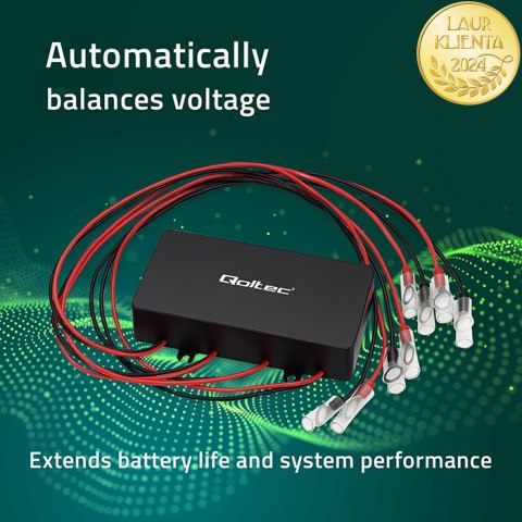 Qoltec Balanser napięcia 48V do akumulatorów 4 x 12V | 10A | LiFePO4 AGM GEL