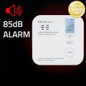 Qoltec Certyfikowany bezprzewodowy Czujnik tlenku węgla (czadu) z baterią | detektor CO | żywotność sensora 10 lat | alarm 85dB 