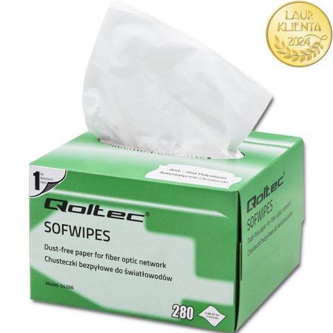 Qoltec Chusteczki bezpyłowe do światłowodów | 280 szt.