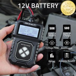 Qoltec Cyfrowy tester akumulatora z LCD | Polskie Menu | 12V | AGM | GEL | STD | 30-220AH