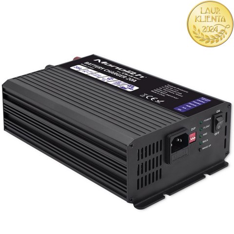 Qoltec Inteligentna ładowarka Monolith do akumulatorów LiFePO4 AGM GEL SLA | 20A | 24V