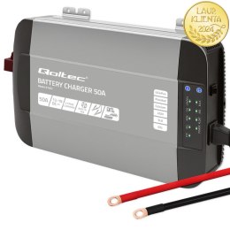 Qoltec Inteligentna profesjonalna ładowarka Monolith do akumulatorów LiFePO4 AGM GEL SLA | 50A | 12V