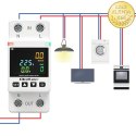 Qoltec Jednofazowy elektroniczny licznik watomierz | miernik zużycia energii | DIN35 | Zdalne sterowanie | Historia pomiaru | Wi