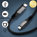 Qoltec Kabel USB4 Ultra-Fast | USB-C PD 240W | Thunderbolt 3/4 | 4K | 40Gb/s | 1m | Czarny