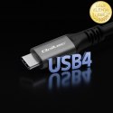 Qoltec Kabel USB4 Ultra-Fast | USB-C PD 240W | Thunderbolt 3/4 | 4K | 40Gb/s | 1m | Czarny