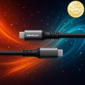 Qoltec Kabel USB4 Ultra-Fast | USB-C PD 240W | Thunderbolt 3/4 | 4K | 40Gb/s | 1m | Czarny