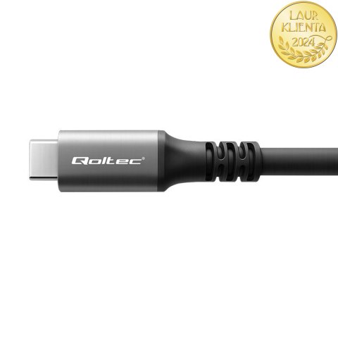 Qoltec Kabel USB4 Ultra-Fast | USB-C PD 240W | Thunderbolt 3/4 | 4K | 40Gb/s | 1m | Czarny