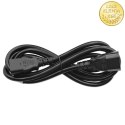 Qoltec Kabel przedłużający zasilający IEC C13/C14 | 3x1.0mm² | 1.8m