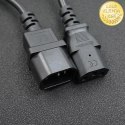 Qoltec Kabel przedłużający zasilający IEC C14/C19 | 3x1.5mm² | 2m
