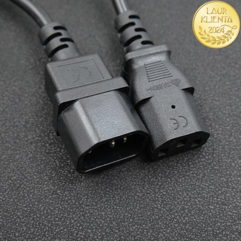 Qoltec Kabel przedłużający zasilający IEC C14/C19 | 3x1.5mm² | 2m