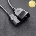 Qoltec Kabel przedłużający zasilający IEC C20/C13 | 3x1.5mm² | 1.2m