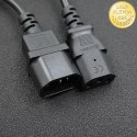 Qoltec Kabel zasilający do UPS | IEC C13/C14 | 3x0.75mm² | 1m