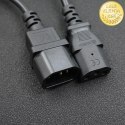 Qoltec Kabel zasilający do UPS | IEC C13/C14 | 3x1.0mm² | 1.5m