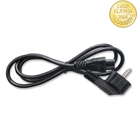 Qoltec Kabel zasilający kątowy SCHUKO | IEC C5 | Koniczynka | 3x1.0mm² | 1.5m