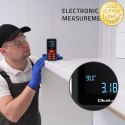 Qoltec Precyzyjny cyfrowy dalmierz laserowy z elektroniczną poziomicą | podświetlany LCD | 50m