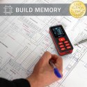 Qoltec Precyzyjny cyfrowy dalmierz laserowy z elektroniczną poziomicą | podświetlany LCD | 50m