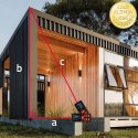 Qoltec Precyzyjny cyfrowy dalmierz laserowy z elektroniczną poziomicą | podświetlany LCD | 50m