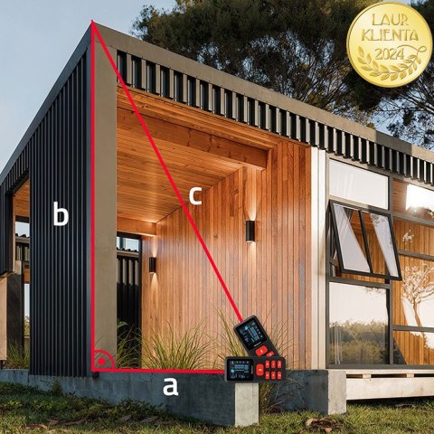 Qoltec Precyzyjny cyfrowy dalmierz laserowy z elektroniczną poziomicą | podświetlany LCD | 50m