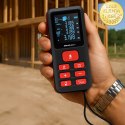 Qoltec Precyzyjny cyfrowy dalmierz laserowy z elektroniczną poziomicą | podświetlany LCD | 50m