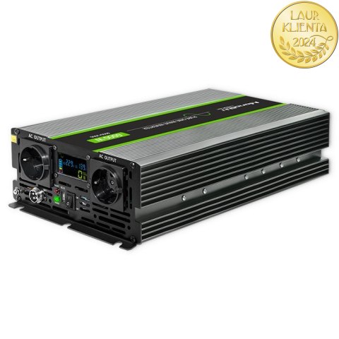 Qoltec Przetwornica napięcia Monolith | 3000W | 6000W | 24V na 230V | Czysty Sinus | LCD