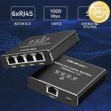 Qoltec Rozdzielacz Splitter Ethernet mini SWITCH 1x4 RJ45 | 1000Mb/s | USB-C | Aluminium