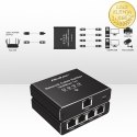 Qoltec Rozdzielacz Splitter Ethernet mini SWITCH 1x4 RJ45 | 1000Mb/s | USB-C | Aluminium