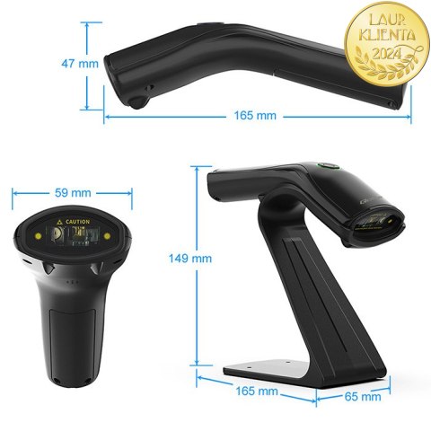 Qoltec Skaner czytnik kodów kreskowych + stojak na skaner | 1D | USB
