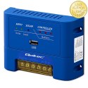 Qoltec Solarny regulator ładowania MPPT 15A do zasilania odbiorników DC i ładowania akumulatorów 12V / 24V | AGM | GEL