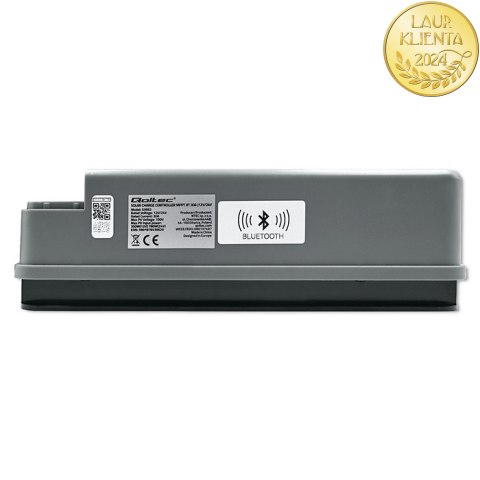 Qoltec Solarny regulator ładowania MPPT z czujnikiem temperatury 30A |12V / 24V | LCD | 2 x USB | Bluetooth | APP | GEL | LiFePO