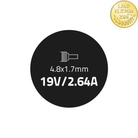 Zasilacz do Acer Asus | 50W | 19V | 2.64A | 4.8*1.7 | +kabel zasilający