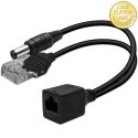 Qoltec Adapter zasilania PoE | LAN | RJ-45 | 5.5*2.1 mm
