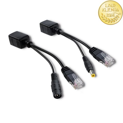 Qoltec Adapter zasilania PoE | LAN | RJ-45 | 5.5*2.1 mm