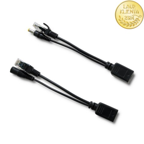 Qoltec Adapter zasilania PoE | LAN | RJ-45 | 5.5*2.1 mm
