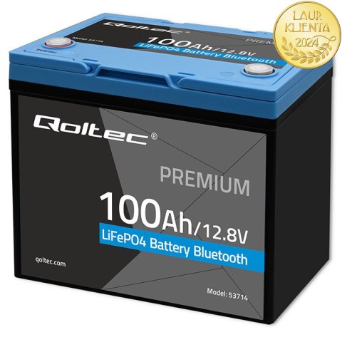 Qoltec Akumulator LiFePO4 Litowo-Żelazowo-Fosforanowy | 12.8V | 100Ah | 1280Wh | Bluetooth | BMS