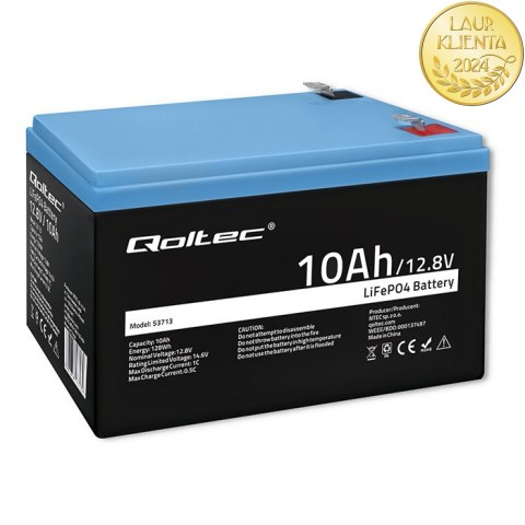 Qoltec Akumulator LiFePO4 Litowo-Żelazowo-Fosforanowy | 12.8V | 10Ah | 128Wh | BMS