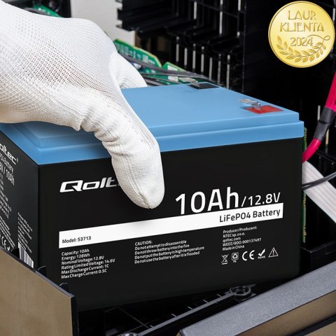 Qoltec Akumulator LiFePO4 Litowo-Żelazowo-Fosforanowy | 12.8V | 10Ah | 128Wh | BMS
