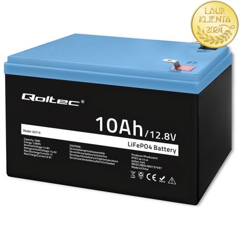 Qoltec Akumulator LiFePO4 Litowo-Żelazowo-Fosforanowy | 12.8V | 10Ah | 128Wh | BMS