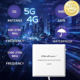 Qoltec Antena 4G 5G LTE | 9dBi | kierunkowa | zewnętrzna | SMA | wodoodporna | 3m