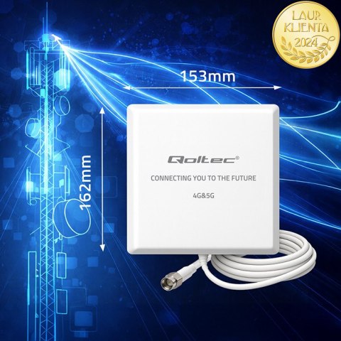 Qoltec Antena 4G 5G LTE | 9dBi | kierunkowa | zewnętrzna | SMA | wodoodporna | 3m