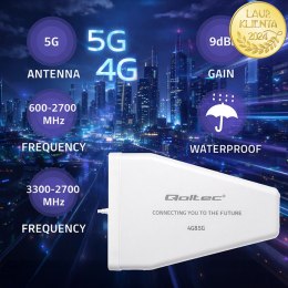 Qoltec Antena 4G 5G LTE | 9dBi | kierunkowa | zewnętrzna | N female | wodoodporna | 3m