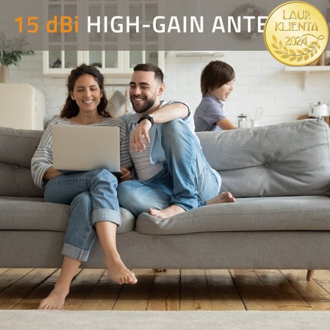 Qoltec Antena 4G LTE | 15dBi | dookólna | zewnętrzna | SMA | włókno szklane