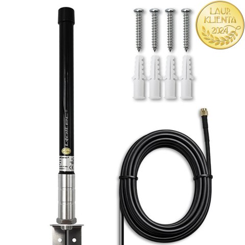 Qoltec Antena 4G LTE | 15dBi | dookólna | zewnętrzna | SMA | włókno szklane